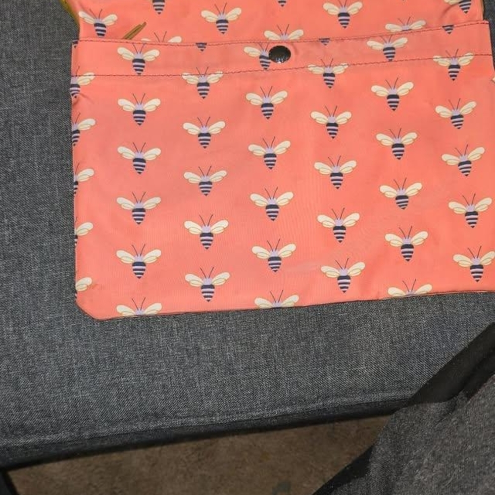 Fossil Pink Bee Print Clutch